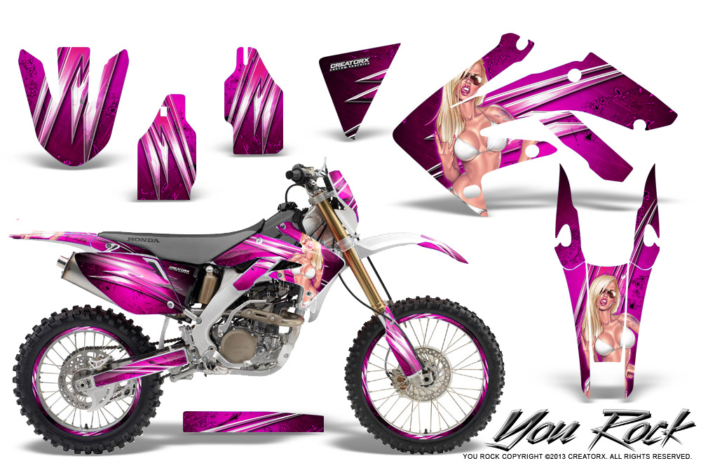 Honda CRF 250X 04-12 Graphics Kit You Rock Pink NP Rims